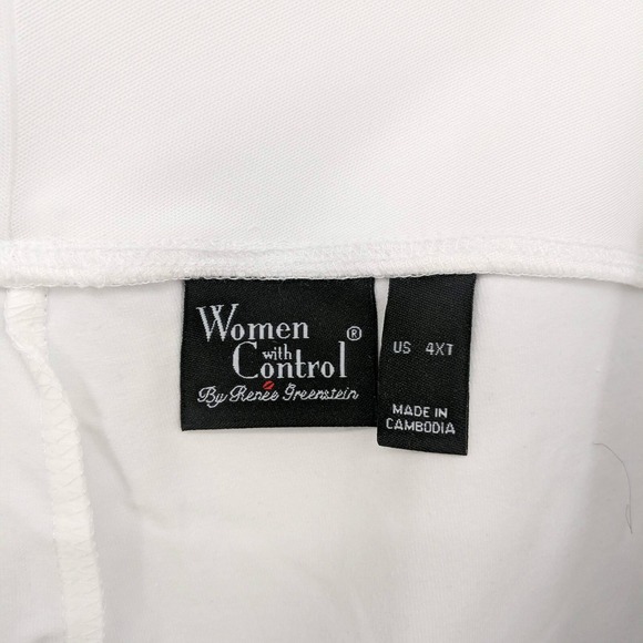 Women with Control Tall Tummy Control Full Leg Crop Pants White Women's Size 4XT - Picture 3 of 5